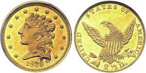 2.5 Долар США (1776 - ) Золото 