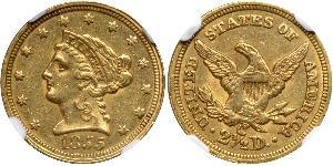 2.5 Доллар США (1776 - ) Золото 