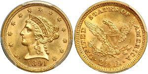 2.5 Доллар США (1776 - ) Золото 