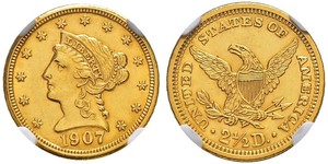 2.5 Доллар США (1776 - ) Золото 