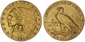 2.5 Доллар США (1776 - ) Золото 