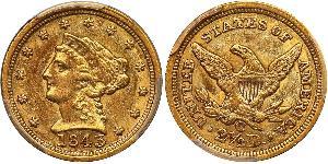 2.5 Доллар США (1776 - ) Золото 