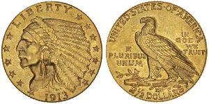 2.5 Доллар США (1776 - ) Золото 