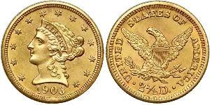 2.5 Доллар США (1776 - ) Золото 