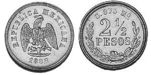 2.5 Песо Мексиканські Сполучені Штати (1867 - ) Золото 