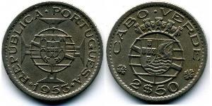 2,5 Эскудо Кабо Верде (1456 - 1975) Бронза/Никель 