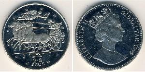 2,8 Ecu Gibraltar (1704 - ) 銅/镍 伊丽莎白二世 (1926-2022)