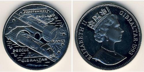 2,8 Экю Gibraltar (1704 - ) Никель/Медь Елизавета II (1926-2022)