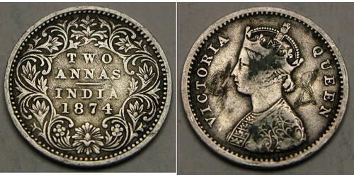 2 Anna Raj britannique (1858-1947) Argent Victoria (1819 - 1901)