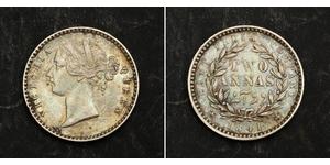 2 Anna Compagnia Inglese delle Indie Orientali (1757-1858) / India Argento Vittoria (1819 - 1901)
