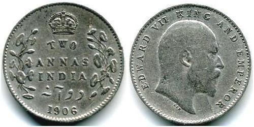 2 Anna Raj Britannico (1858-1947) Argento Edoardo VII (1841-1910)