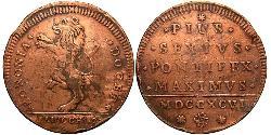 2 Baiocco Estados Pontificios (752-1870) Bronce Pío VI ( 1717-1799)