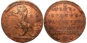 2 Baiocco Estados Pontificios (752-1870) Bronce Pío VI ( 1717-1799)