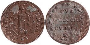 2 Baiocco Estados Pontificios (752-1870) Cobre 