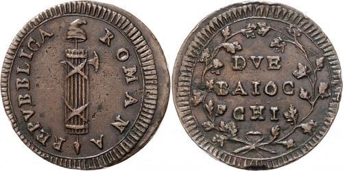 2 Baiocco Papal States (752-1870) Copper 