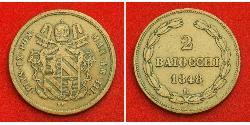 2 Baiocco États pontificaux (752-1870) Cuivre Pie IX (1792- 1878)
