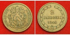 2 Baiocco 教皇国 (754 - 1870) 銅 Pope Pius IX (1792- 1878)