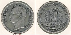 2 Bolivar Venezuela Argent Simon Bolivar (1783 - 1830)