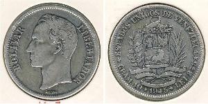 2 Bolivar Venezuela Silber Simon Bolivar (1783 - 1830)