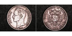 2 Bolivar 委內瑞拉 銀 Simon Bolivar (1783 - 1830)