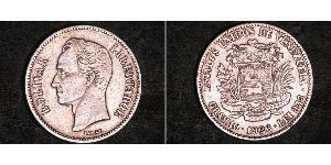 2 Bolivar 委內瑞拉 銀 Simon Bolivar (1783 - 1830)