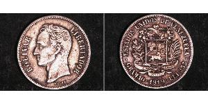2 Bolivar 委內瑞拉 銀 Simon Bolivar (1783 - 1830)