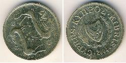 2 Cent Chipre (1960 - ) Latón 