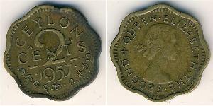 2 Cent Sri Lanka (1948 - ) Latón Isabel II (1926-2022)