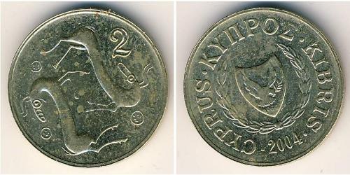 2 Cent Republik Zypern (1960 - ) Messing 