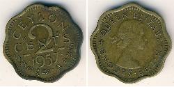 2 Cent Sri Lanka (1948 - ) Messing Elizabeth II (1926-2022)