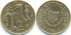 2 Cent Chipre (1960 - ) Níquel/Latón 