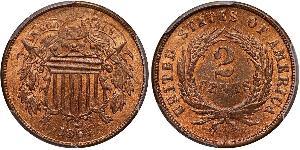 2 Cent Estados Unidos de América (1776 - ) Tin/Cobre/Zinc 