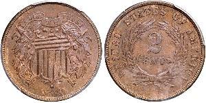 2 Cent Estados Unidos de América (1776 - ) Tin/Cobre/Zinc 