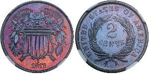 2 Cent Estados Unidos de América (1776 - ) Tin/Cobre/Zinc 