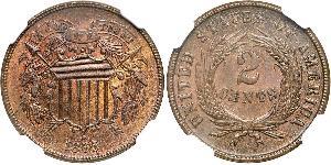 2 Cent Vereinigten Staaten von Amerika (1776 - ) Tin/Kupfer/Zink 