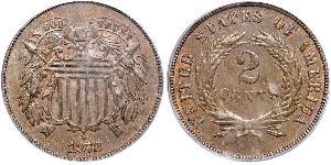 2 Cent 美利堅合眾國 (1776 - ) Tin/銅/Zinc 