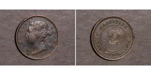 2 Cent Mauricio (1968 - )  Victoria (1819 - 1901)