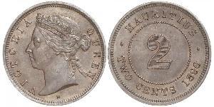 2 Cent Mauritius  Victoria (1819 - 1901)