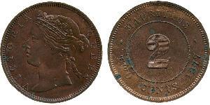 2 Cent Mauritius (1968 - )  Victoria (1819 - 1901)