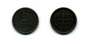 2 Centavo Primera República Portuguesa (1910 - 1926) Bronce 