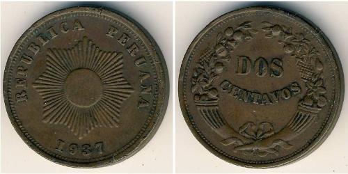 2 Centavo Pérou Bronze 