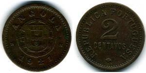 2 Centavo Portuguese Angola (1575-1975) Bronzo 