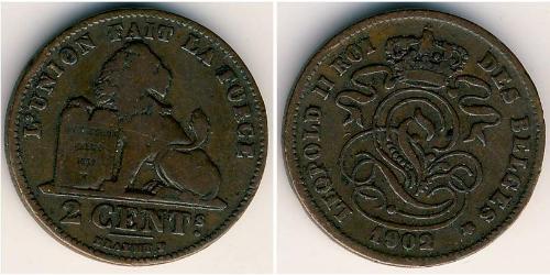 2 Centavo Belgien Kupfer 