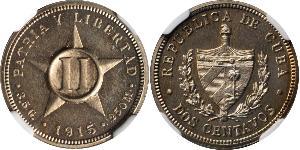 2 Centavo Cuba (1898 - ) Kupfer/Nickel 