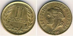 2 Centavo Republique de Colombie (1886 - ) Laiton 