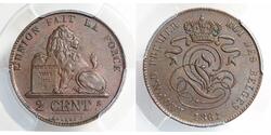 2 Centime Belgique Cuivre Léopold Ier de Belgique (1790-1865)