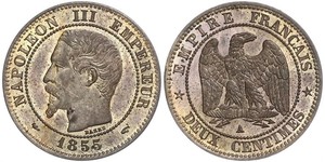 2 Centime Zweites Kaiserreich (1852-1870) Kupfer Napoleon III (1808-1873)