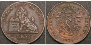 2 Centime Belgio Rame Leopoldo I del Belgio (1790-1865)