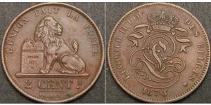 2 Centime Belgio Rame Leopoldo I del Belgio (1790-1865)