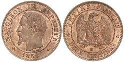 2 Centime Secondo Impero francese (1852-1870) Rame Napoleone III (1808-1873)